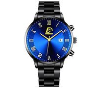 YONY 2022 Fashion Mens Gold Stainless Steel Watches Luxury Minimalist Quartz Wrist Watch Men Business Casual Watch-Steel Black Blue