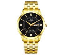 YONY 2022 Luxury Men Quartz Watch Brand Steel Calendar 30 Meters Waterproof Men watch-3263-Gold-Black
