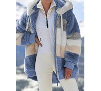 YONY 2022 Women Winter Plus Size Long Jacket Warm Thick Fur Coat Plush Coat Women Coat Casual-Blue,XXXL