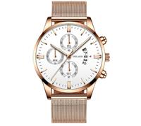 YONY Fashion Luxury Men Stainless Steel Mesh Belt Quartz Wristwatch 2022 Men Business Casual Bracelet Watches-As Shown 3