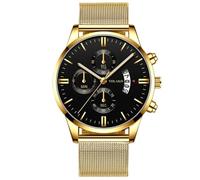 YONY Fashion Luxury Men Stainless Steel Mesh Belt Quartz Wristwatch 2022 Men Business Casual Bracelet Watches-As Shown 6
