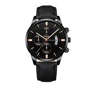 YONY Fashion Men Stainless Steel Watch Luxury Calendar Quartz Wristwatch Business Watches Man Clock-As Shown 7