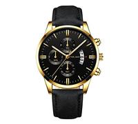 YONY Fashion Men Stainless Steel Watch Luxury Calendar Quartz Wristwatch Business Watches Man Clock-As Shown 4