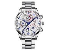 YONY Fashion Mens Black Watches Luxury Men Stainless Steel Analog Luminous Watch Men Business Casual Calendar Quartz WristWatch Clock-As Shown 9