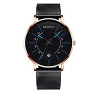 YONY Men Fashion Watches Luxury Ultra-thin Stainless Steel Mesh Belt Quartz Watch Men Business Clock-As Shown 11