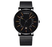 YONY Men Fashion Watches Luxury Ultra-Thin Stainless Steel Mesh Belt Quartz Watch Men Business Clock-As Shown 10