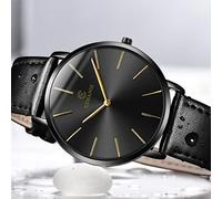 YONY Mens Watches Top Brand Luxury Ultra-thin Watch Men Watch Men Watch Clock-Black