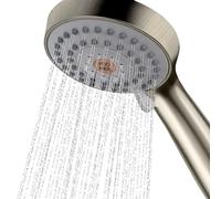 YOO.MEE High Pressure Handheld Shower Head with Powerful Shower Spray Against Low Pressure Water Supply Pipeline, Multi-Functions, w/ 79'' Hose, Bracket, Flow Regulator, Brushed Nickel Finish