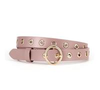 YooAi Belts for Women Casual Leather Eyelet Belt with Gold Buckle Fashion Belt for Jeans Pants, Pink, S: Fit Waist 25"-31"