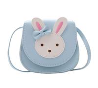 Yooamz Girls Shoulder Bag Little Girls Handbag Cute Bunny Rabbit Toddler Handbag PU Leather Crossbody Bag Mini Girls Bag with Adjustable Strap for Preschool Kids Toddlers Baby Girls (Blue)
