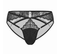 YOOBNG Mens Lace Hiding Gaff Panties Underwear Brief Adjustable Sissy Panties See Through Thongs Nightwear