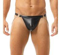 YOOBNG Mens Leather G-string Thong Low Rise Jockstraps Underwear Thongs Clubwear