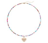 Yooborn TS Quotes Colorful Beaded Heart Necklace for Daughter Sister Bestfriend Red Speak Now Taylor Inspired Jewelry Gift for Fans Music Lover.