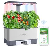 Yoocaa APP Remote Control Hydroponics Growing System with LED Grow Light & Automatic Timer, Adjustable Indoor Herb Garden Kit for Home Kitchen, 8-Pod (18'' Max Height)