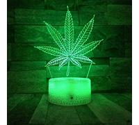 Yooce 420 Leaf 3D LED Table Lamp Night Light Optical Visual Illusion Home Decor Lighting
