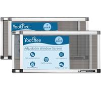 Yoochee Expandable Window Screen, 2 Pack Adjustable Window Screen (10" H x 19" - 36" W) - Small Replacement Window Screens with Frame, Durable Replacement Screen for Window