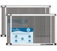 Yoochee Expandable Window Screen, 2 Pack Adjustable Window Screen (15" H x 21" - 40" W) - Medium Replacement Window Screens with Frame, Durable Replacement Screen for Window