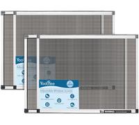 Yoochee Expandable Window Screen, 2 Pack Adjustable Window Screen(18" H x 25" - 49" W) - Large Replacement Window Screens with Frame, Durable Replacement Screen for Window