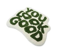 YOOCHUENG Bath Mat Alphabet Non Slip Bathroom Mat Creativity Carpet High Pile Rug for Bedroom Absorbent Bath Pad Washable Bathroom Accessories Home Essentials,Green