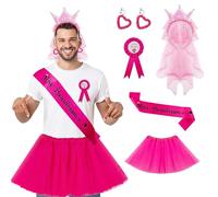 YOOCHUENG Fancy Dress for Adults,5Pcs JGA Men's Outfit,Funny Costumes for Men,JGA Costumes,Tulle Tutu Skirt for Stag Outfits Stag Night