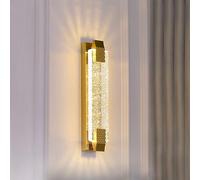 YOOCHUENG LED Wall Light Contemporary and Nordic Crystal Wall Lamp Tri Color Night Light Art Deco Mounted Sconce for Bedroom, Hallway, Living Room, Bedside, Stairs, Hotel[Gold LED Lighting]