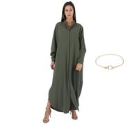 YOOCHUENG Muslim Prayer Dress for Women, Abaya One Size XL (Fits EU 40-54) | Prayer Kaftan Abaya,Plus Size Friendly,Comfortable Modest,Soft Lightweight,for Ramadan Eid Everyday Weddings