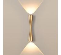 YOOCHUENG Up and Down Wall Lamp Indoor,LED Wall Lights Contemporary,Gold Metal Mounted Sconce for Bathroom,Garage,Garden Proch,Bedroom,Beside,Warm Light,24CM