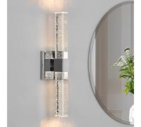 YOOCHUENG Wall Lamp Crystal Modern - Art Deco with Three-Colour Lighting, Indoor Silver Wall Light for Living Room,Hallway,Bedroom,Bathroom,Hotel (Silver)