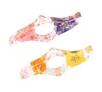 Yoodelife Book Page Holder, Dried Flower Resin Transparent Book Holders for Reading Thumb Ring Page Holder Flower Bookmark Reading Accessories for Readers Book Lovers Bookworm, Pack of 2