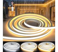 YOODI 10M/32.8FT Silicone Neon LED Strip Light Dimmable 3000-6500K 5%-100% LED Strip Lighting 220V Fireproof Waterproof IP65 Outdoor Rope Light Flexible Cuttable with Remote for Bedroom, Garden