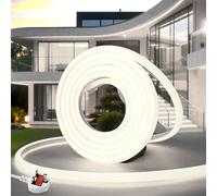 YOODI Neon COB Led Strip Lights 20M /65.6 FT 220V IP65 Waterproof Fireproof Cuttable Cold White 6000K Flexible LEDs Strip Light Included Plugs for Bedroom, Garden, Kitchen, Outdoor & Indoor