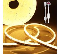 YOODI Neon LED Strip Lights 15M, 220-240V 120LED/M Warm Light LED Light Strips, IP65 Waterproof Flexible Neon Rope for Kitchen Bedroom Outdoor Indoor Decoration Includes Power Adapter