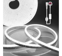 YOODI Neon LED Strip Lights 2M, 220-240V 120LED/M White Light LED Light Strips, IP65 Waterproof Flexible Neon Rope for Kitchen Bedroom Outdoor Indoor Decoration Includes Power Adapter