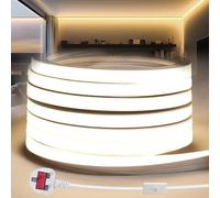 YOODI Neon LED Strip Lights 30M 220V Cuttable Silicone Rope Light 10X10mm Flexible Outdoor Fireproof Waterproof IP65 4000K Neutral for Bedroom Decor Kitchen Home