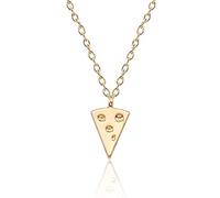 YOOE Cute Geometric Triangle Cheese Pendant Necklace,Creative Pizza Stitching Chain Good Friend Soul Sister Necklace Gold