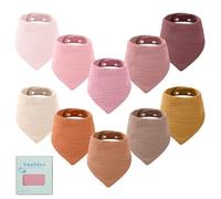 Yoofoss Baby Bibs 10 Pack Dribble Bandana Bibs 100% Cotton for Boys Drool Bib for Teething Soft and Absorbent with Adjustable Snaps