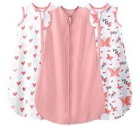 Yoofoss Baby Sleeping Bag 3 Pack 18-24 Months Baby Sleep Sack 0.5 TOG 100% Cotton Toddler Wearable Blanket Pink for Infant Toddler