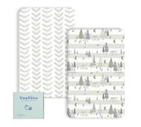 Yoofoss Cot Sheets 120 x 60 cm fitted Ultra Soft and Breathable Cot Bed Sheets Cozy Cot Fitted Sheets 2 Pack Grey Forest