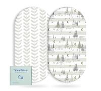 Yoofoss Moses Basket Sheets 41 x 84 cm, Fitted Soft & Breathable Microfiber Pram Sheet for Newborn Baby Boy and Girl, Crib Bassinet Mattress Protector Snuzpod Bedside, 2 Pack