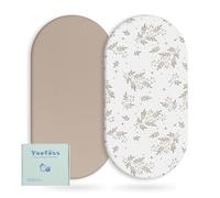 Yoofoss Moses Basket Sheets 41 x 84 cm, Pram Sheet Fitted Soft & Breathable for Newborn Baby Boy and Girl, Crib Bassinet Mattress Protector Snuzpod Bedside 2 Pack
