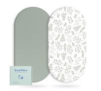 Yoofoss Moses Basket Sheets 41 x 84 cm, Pram Sheet Fitted Soft & Breathable for Newborn Baby Boy and Girl, Crib Bassinet Mattress Protector Snuzpod Bedside 2 Pack
