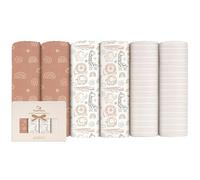 Yoofoss Muslin Cloths for Baby Muslin Squares 6 Pack Large 70 x 70cm Soft and Absorbent Cotton Burp Cloths for Newborn Girls Boys-Coffee