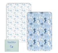 Yoofoss Next to Me Crib Sheets 51 x 85 cm, Ultra Soft Bedside Cot Fitted Sheet Soft & Breathable Microfiber Toddler Bed Mattress Protector 2 Pack