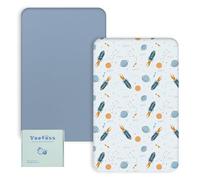 Yoofoss Next to Me Crib Sheets 51 x 85 cm, Ultra Soft Bedside Cot Fitted Sheet Soft & Breathable Microfiber Toddler Bed Mattress Protector 2 Pack
