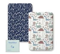 Yoofoss Travel Cot Fitted Sheets 65 x 95 cm, Compatible with Graco, Red Kite, Joie, Deryan Cots, Cozy Breathable Stretchy Microfiber Mattress Sheet, 2 Pack