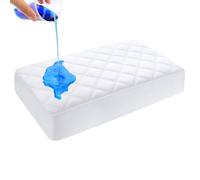Yoofoss Travel Cot Mattress Protector Waterproof 65 x 95 cm Fitted Breathable & Comfortable Quilted Toddler Mattress Protector White