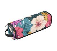 Yoogain 2-in-1 Curling Iron Travel Case with Heat Resistant Pad Removable Hair Styling Accessories Organizer for Hot Tools Curling Iron Flat Irons Hair Volumizer Styler, Hawaiian Style Tropical