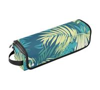 Yoogain 2-in-1 Curling Iron Travel Case with Removable Heat Resistant Mat Heating Tools Travel Bag Organizer for Flat Irons, Straighteners, Curling Irons, Tropical Plants Green Travel Essentials