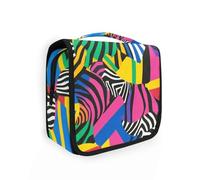 Yoogain Abstract Art Colorful kit for travel with hanging hook Zipper skincare bag with Compartments & Handle