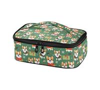 Yoogain Ark Green Playful Pups Xmas Insulated Lunch Bag Large Capacity Cooler Lunch Box For Men with Handle for Beach